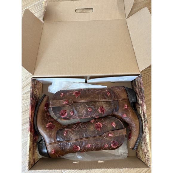 Old Gringo Abby Rose Floral Leather Embroidered Cowboy Boots 6 Western Rodeo - Picture 9 of 16